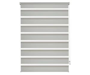 GARDINIA EASYFIX Store Double avec Rail de Montage, Store Duo, Store à tirage latéral, Bandes Transparentes et Opaques, Réglable en continu, Gris, 90 x 220 cm