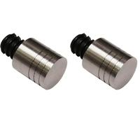 Gardinia Embouts d'Extrémité pour Tringles à Rideaux, 2 x Embouts d'Extrémité Ball, Métal, Aspect INOX, Ø 25 mm (Lot de 2)