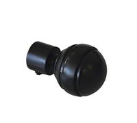 GARDINIA Embouts, Embout sphérique, pour Tringle/Barre à Rideaux de Ø 20 mm, Métal, Série Chicago, Noir Mat, 2 pièces