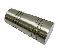 GARDINIA Embouts pour tringle à rideau, 2 embouts Apollo, Série Chicago, Métal, Effet inox, Diamètre: 20 mm