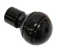 GARDINIA Embouts pour tringle à rideau, 2 embouts boule, Série Chicago, Métal, Noir, Diamètre: 20 mm