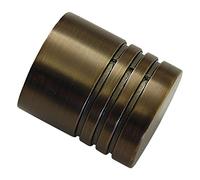 GARDINIA Embouts pour tringle à rideau, 2 embouts cylindre, Série Chicago, Métal, Bronze, Diamètre: 20 mm