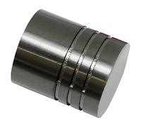 GARDINIA Embouts pour tringle à rideau, 2 embouts cylindre, Série Chicago, Métal, Couleur: Titanium, Diamètre: 20 mm