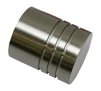 GARDINIA Embouts pour tringle à rideau, 2 embouts cylindre, Série Chicago, Métal, Effet inox, Diamètre: 20 mm