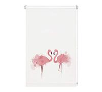 Gardinia Enrouleur Digiprint Flamant Rose, Fixation par Serrage, Store à lumière du Jour avec Impression numérique, Opaque, Toutes Les pièces de Fixation incluses, Blanc/décor, 110 x 150 cm (lxH)