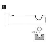 GARDINIA Ensemble de tringle à rideaux Korfu (124 cm, Ø 28 mm, blanc) - Tringle à rideaux moderne en kit complet, 1 rail, supports et embouts pour fixation murale inclus
