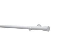 GARDINIA Ensemble de tringle à rideaux Korfu (204 cm, Ø 28 mm, blanc) - Tringle à rideaux moderne en kit complet, 1 rail, supports et embouts pour fixation murale inclus