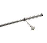 Gardinia Ensemble de tringles à Rideaux Polaris 1 Barrel Ø 19 mm Aspect INOX 160 cm, Effet Acier Inoxydable