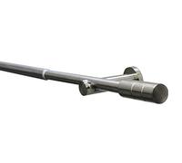 Gardinia Jeu de Tringles à Rideaux Cylindriques Kreta, Ensemble Complet Élégant avec Matériel de Montage, Longueur 190-340 cm, Métal, Aspect Acier Inoxydable (Edelstahl-Optik)