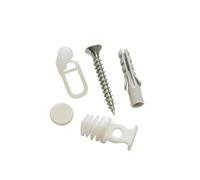 Gardinia Kit d'accessoires pour Rail de Rideaux, Anneaux, Butées d'extrémité, Caches et matériel de Montage, Blanc, 0.1
