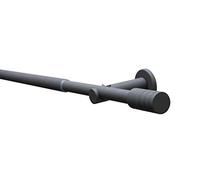 Gardinia Kit de Tringle à Rideau Cylindre Elba 1 Barre Ø 16/19 mm Gris Pierre, 190-340 cm