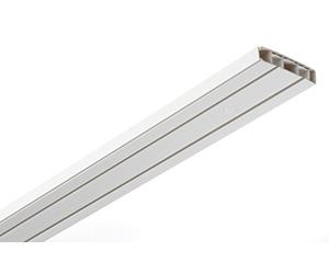 GARDINIA Kit de Tringle à Rideaux - Kit complet avec tringle à 2 rails intérieurs - Kit de montage inclus - 3 x 120 cm - Blanc