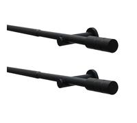GARDINIA Kreta Lot de 2 tringles à rideaux extensibles avec matériel de fixation inclus, 120-210 cm ou 190-340 cm, métal, noir mat