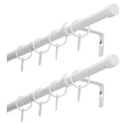GARDINIA Lot de 2 tringles à rideaux extensibles des deux côtés, 1 tringle, diamètre 19/16 mm, blanches