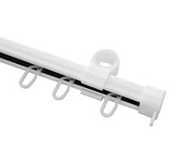 Gardinia Rail en U comme Rail supplémentaire pour tringles à Rideaux Ø 28 mm, Accessoires Inclus, Métal, Longueur 110 cm, Blanc 2796
