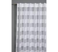 GARDINIA Rideau à Passants Dissimulés, Blocs de Rayures, Translucide et Transparent, Blanc, 140 x 245 cm