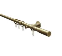 Gardinia Set de corniches Cylindre 1 Baril Ø 20 mm Laiton Antique 160 cm, Plastique