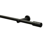 Gardinia Set de corniches en 1 Baril de Cylindre Ø 19 mm Noir Mat 160 cm