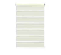 GARDINIA Store Enrouleur Double à Coller ou Clipser, Jour/Nuit, Commande Latérale, Bandes Transparentes et Occultantes, Kit de Montage Inclus, Crème, 75 x 150 cm (LxH)