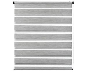 Gardinia Store Enrouleur Double de Luxe, Montage Plafond, Mur ou Niche, Store Double/à Enroulement Latéral, Bandes Transparentes et Opaques, Kit de Montage Inclus, Gris Chiné, 90 x 180 cm (l x H)