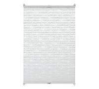 GARDINIA Store Plissé à Clipser, Opaque, Kit de Montage Inclus, Store Plissé à 2 Rails EASYFIX, Motif Fleuri, Blanc, 80 x 130 cm (LxH)