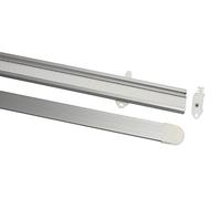 Gardinia Support de Panneaux pour Rails et tringles à Rideaux avec Rail intérieur, Bandes Velcro et Rouleaux pré-assemblés, Support avec Rails coulissants et Barre lestée, 70 cm, Atlanta, Argent