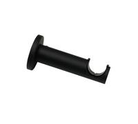 GARDINIA Support mural Denver (noir) - Support mural ouvert avec clip pour tringles à rideaux Ø 25 mm, changement de rideaux facilité, 1 pièce