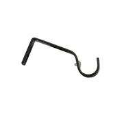 GARDINIA Support mural Denver (noir) - Support mural ouvert avec clip pour tringles à rideaux Ø 25 mm, pour un changement de rideaux facile, lot de 2