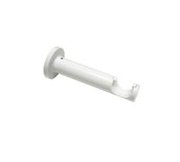 GARDINIA Support mural Korfu (blanc) - Support mural ouvert avec clip pour tringles à rideaux Ø 28 mm, utilisable comme support intermédiaire, 1 pièce