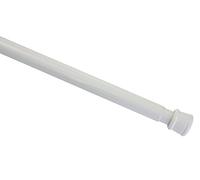 GARDINIA Tringle à rideau, Fixation par pression, Barre extensible en métal, Pose sans vis et sans perçage, Diamètre: 23/26 mm, Longueur: 125-220 cm, Blanc