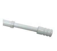 GARDINIA Tringle de vitrage cylindrique, Barre métalique avec 2 gonds de fixation inclus, Barre extensible, Diamètre: 10 mm, Longueur: 40-65 cm, Blanc