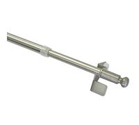 GARDINIA Tringle de vitrage, Fixation par pression, Barre extensible, Pose sans vis et sans perçage, Press&Go Filigrano, Boule, Diamètre: 8/10 mm, Longueur: 30-50 cm, Métal, Effet inox