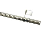 Gardinia Tringle de vitrage, Fixation par pression, Barre extensible, Pose sans vis et sans perçage, Press&Go Filigrano, Cylindre, Diamètre: 8/10 mm, Longueur: 50-80 cm, Métal, Effet inox gris
