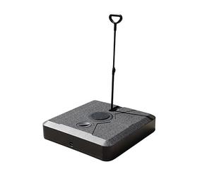Gardissimo Pied de parasol Smart, rechargeable, enroulable, 140 kg, dimensions 85 x 85 x 19,5 cm, noir, pied de parasol avec roulettes pour grands parasols déportés et parasols déportés, mobile