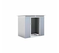 Gardiun Abri de Jardin en Métal Kingston Silver 3 m² 142x213x184 cm Ext. Acier Galvanisé Argent/Blanc