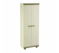 Gardiun Armoire à Balais de Jardin Résine Nebrasca 62,5x39x175 cm Beige 2 Portes