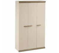 Gardiun Armoire à Balais de Jardin Résine Nebrasca 93,6x39x169 cm Beige 3 Portes