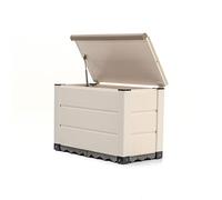 Gardiun Coffre extérieur pour jardin avec capacité de 150 l Tuscany Evo 82,5 x 47 x 57 cm Coffre en résine avec amortisseur et sol