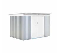 GARDIUN KIS12136 Abri métallique London 5,71 m² Extérieur 206 x 277 x 187 cm Acier galvanisé Argenté/Blanc