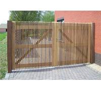 Gardival. Portail Double Battant en Iroko Prado - 300 x 180 cm - 109100-22692
