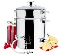 GARDIVO Extracteur de jus à vapeur en acier inoxydable 8 l - Pour fruits et légumes - Passe au lave-vaisselle - Convient pour tous les types de cuisinières y compris l'induction - Argenté