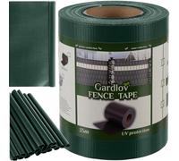 Gardlov 23699 - Bandes brise-vue pour clôture double fil - 450 g/m² - 35 m de long - Avec clips de montage - Protection UV - Gris/argenté/vert/marron/anthracite - Couleur : vert