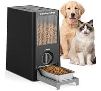 Gardner Pet 6L Distributeur Stockage Croquettes Gamelle INOX Amovible, Noir | Distribution Rotative, Hermétique, Sans Électricité, Fenêtre Transparente, Anti-Humidité, Sans BPA, pour Chat Chien