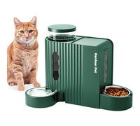 Gardner Pet Distributeur automatique de nourriture et d'eau pour chat en acier inoxydable 2 en 1 grande capacité pour animaux de compagnie, chiens, chiots, chatons