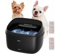 Gardner Pet Fontaine à Eau pour Chat et Chien 3.78L - Fontaine Automatique avec Filtre, Flux Tourbillonnant, Silencieuse, Réservoir Transparent et Cache Anti-Éclaboussures-Noir【sans Adaptateur】
