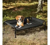 Gardner Pet Lit de Camp pour Chien Surélevé Respirant, Hamac Transat d'Intérieur ou Extérieur pour Chiens Chats Animaux de Compagnie Anti-Griffes Lavable - Taille M (106.9x75.7x31CM) -Noir