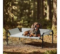 Gardner Pet Lit de Camp pour Chien Surélevé Respirant, Hamac Transat d'Intérieur ou Extérieur pour Chiens Chats Animaux de Compagnie Anti-Griffes Lavable - Taille S (88.3x55.4x31CM) -Gris