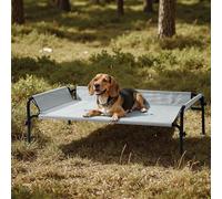 Gardner Pet Lit de Camp pour Chien Surélevé Respirant, Hamac Transat d'Intérieur ou Extérieur pour Chiens Chats Animaux de Compagnie Anti-Griffes Lavable - Taille M (106.9x75.7x31CM) -Gris