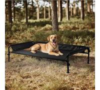 Gardner Pet Lit de Camp pour Chien Surélevé Respirant, Hamac Transat d'Intérieur ou Extérieur pour Chiens Chats Animaux de Compagnie Anti-Griffes Lavable - Taille L (124.5x77.7x31CM) -Noir
