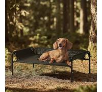 Gardner Pet Lit de Camp pour Chien Surélevé Respirant, Hamac Transat d'Intérieur ou Extérieur pour Chiens Chats Animaux de Compagnie Anti-Griffes Lavable - Taille S (88.3x55.4x31CM) -Noir